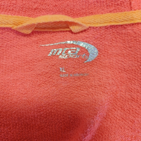 MTA SPORT Running Knit Zip Hoodie with Thumbholes, Orange XL - Picture 9 of 10